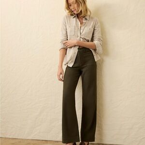 Faherty Olive Wide Leg Pants